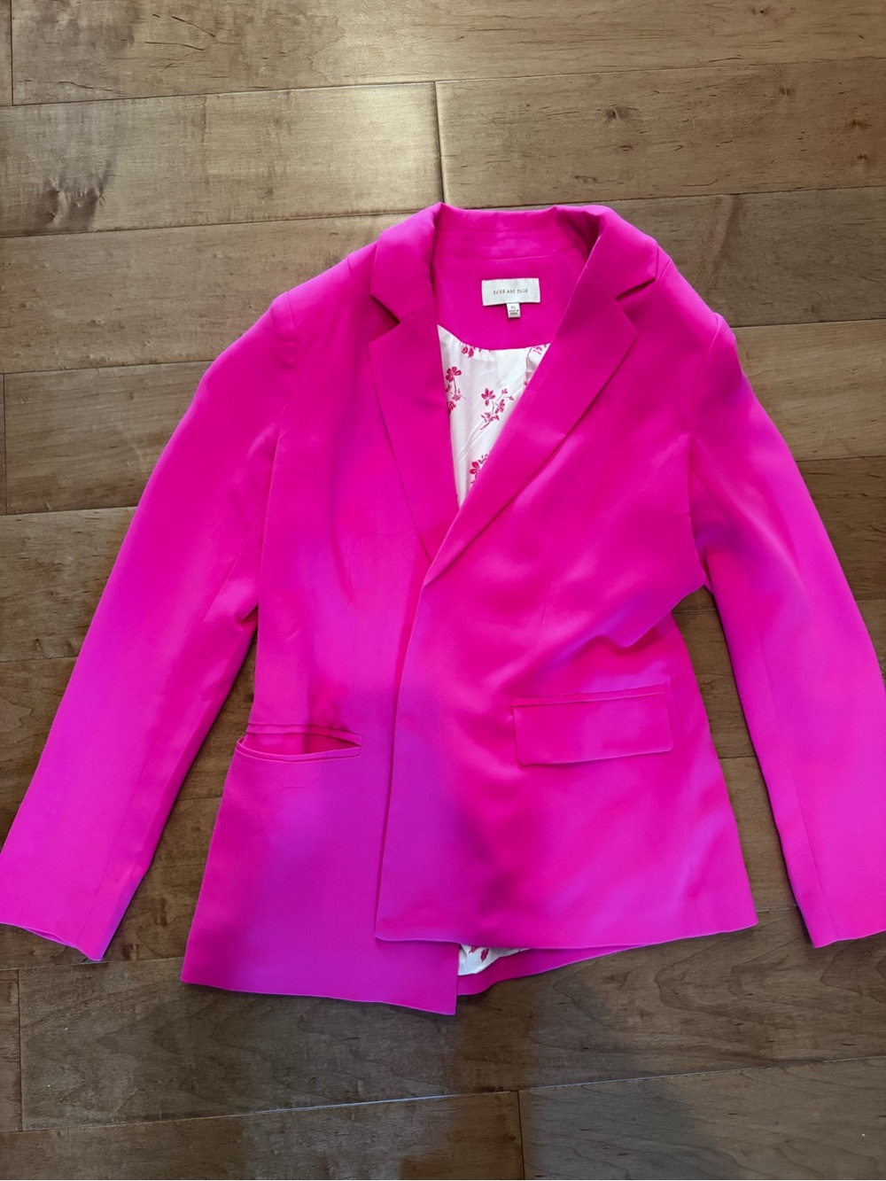 Skies are Blue Hot Pink Women's Blazer Jacket - Sleek Tailored Style - Picture 5 of 5